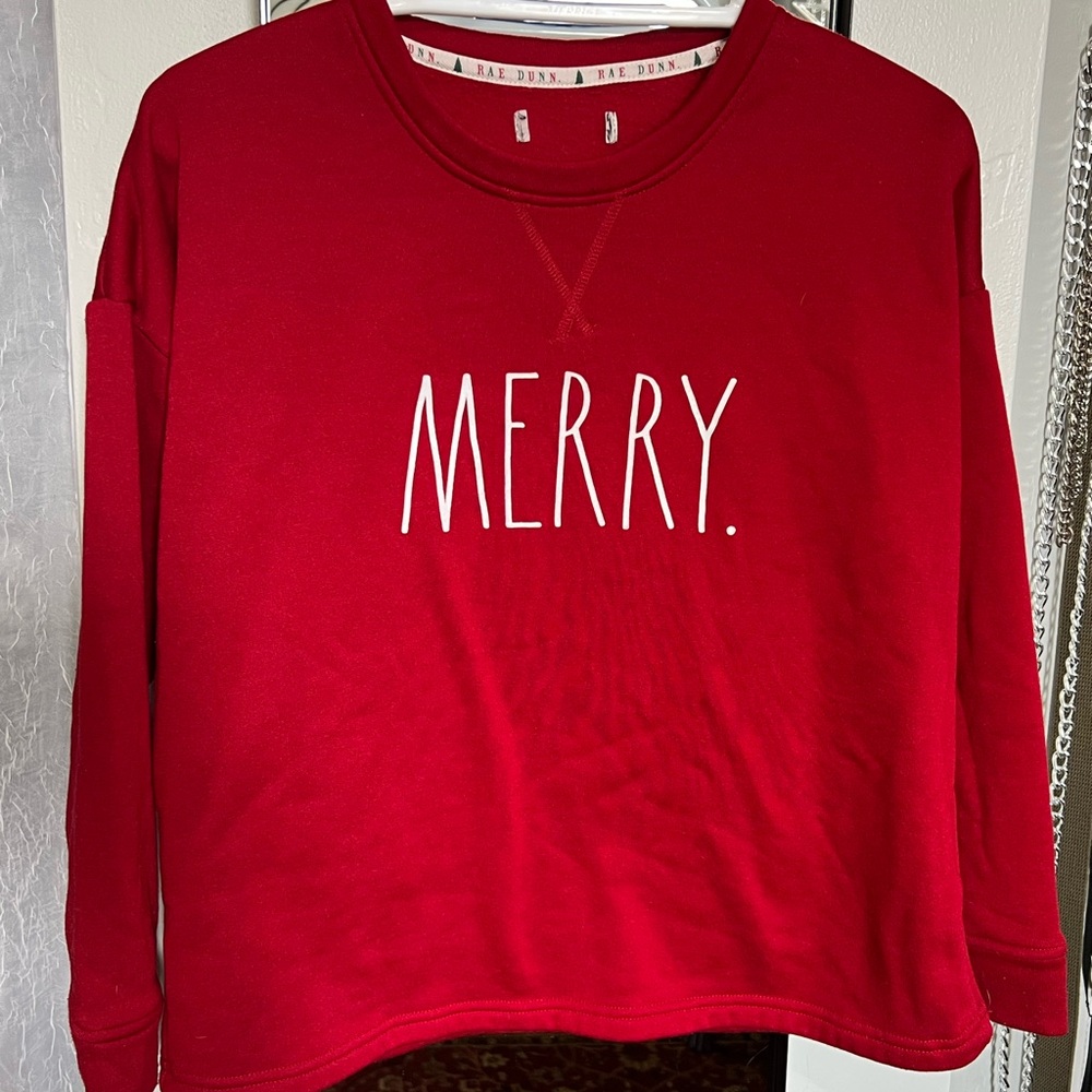 Red 'MERRY.' Holiday Sweatshirt and Sweatpants- Rae Dunn